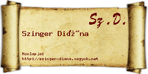 Szinger Diána névjegykártya